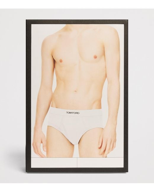 Tom Ford White Stretch-Cotton Logo Briefs for men