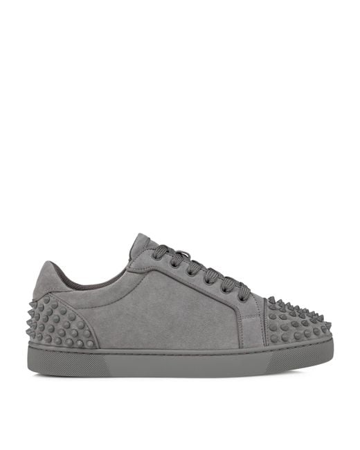 Christian Louboutin Gray Seavaste 2 Orlato Studded Suede Low-Top Trainers for men