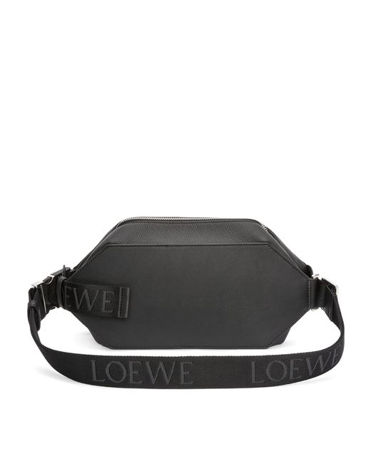 Loewe Black Leather Convertible Belt Bag for men