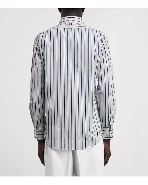Thom Browne Blue Cotton Stripe Shirt for men
