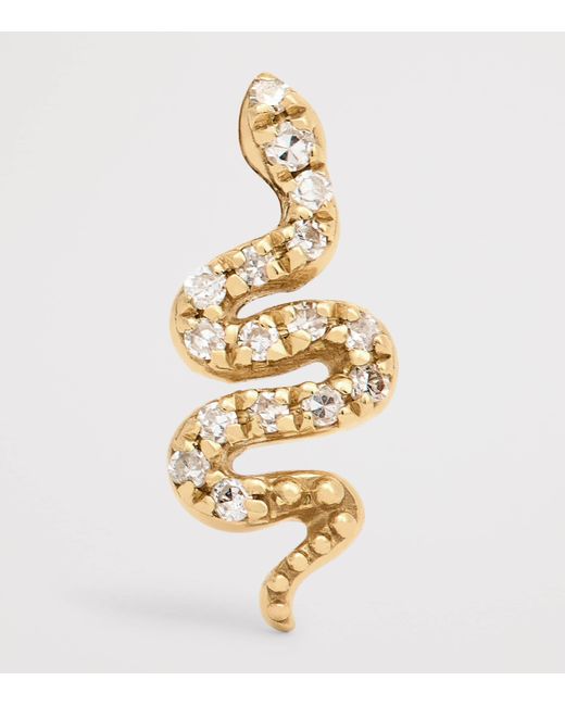 PERSÉE Metallic And Diamond Snake Single Earring