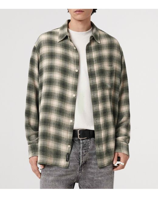 AllSaints Green Check Lumley Shirt for men