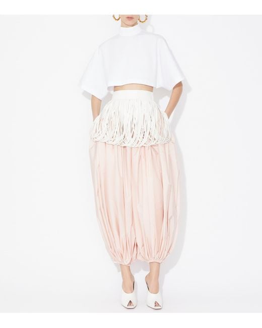 Alaïa White High-Neck Crop Top