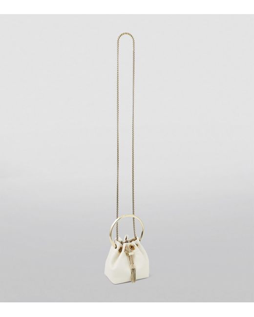 Jimmy Choo White Micro Bon Bon Top-Handle Bag