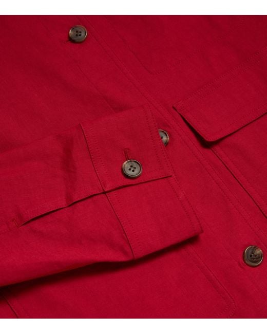 Theory Red Linen-Blend Jacket