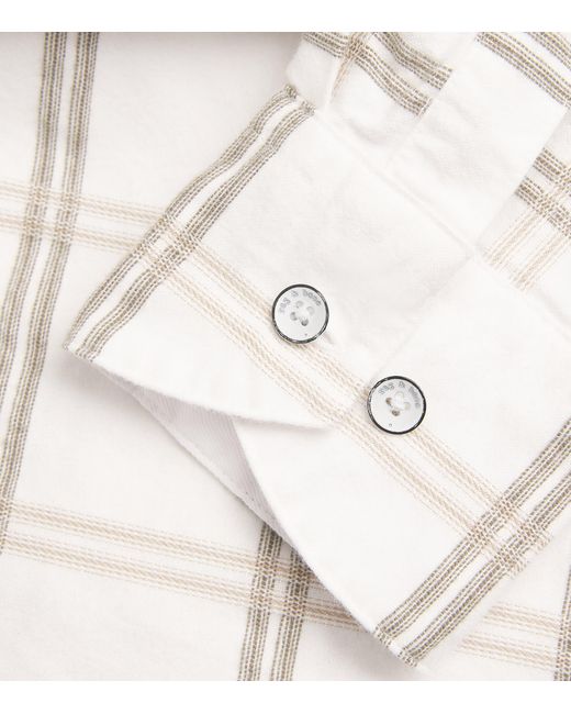 Rag & Bone White Cotton Check Shirt for men