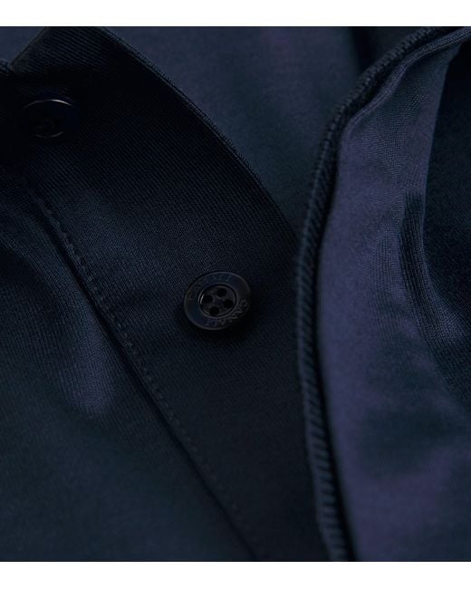 Canali Blue Mercerised Cotton Polo Shirt for men