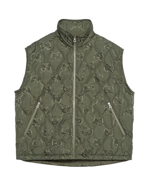 Gucci Green Quilted Jumbo Gg Gilet for men