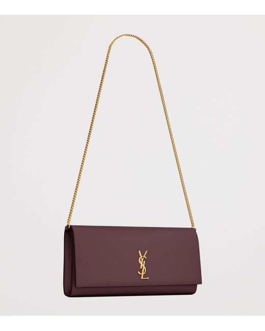 Saint Laurent Purple Kate Clutch On Chain Bag