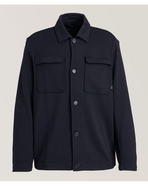 Paul & Shark Blue Virgin Wool Overshirt for men