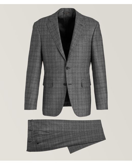 Canali Gray Kei Glen Check Wool Suit for men
