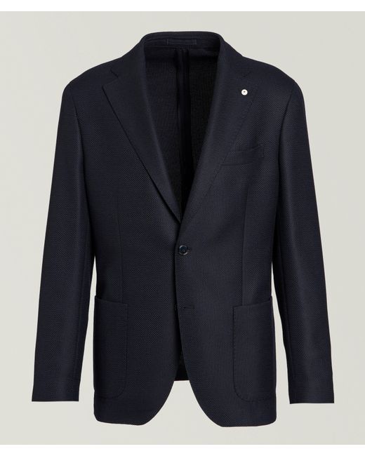 L.b.m. 1911 Blue Solid Wool Sport Jacket for men