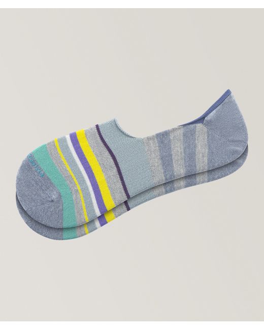 Marcoliani Blue Multicolour Stripe Invisible Touch Socks
