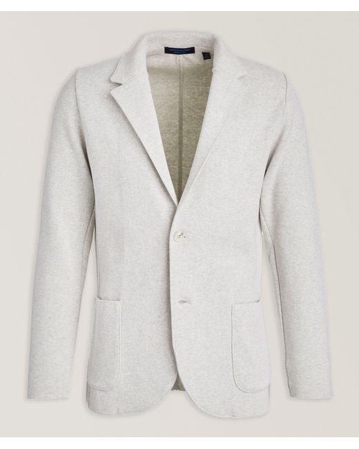 Patrick Assaraf White Cotton Knit Sport Jacket for men