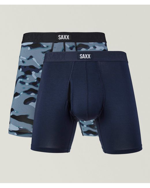 Saxx Underwear Co. Blue Two-Pack Camo Vibe Xtra Boxer Briefs for men