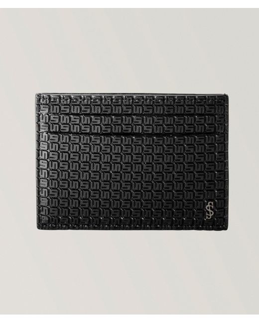 Serapian Black Stepan Canvas & Leather Cardholder