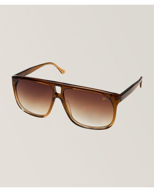 Vintage Frames Company Brown Riviera Gradient Rectangular Sunglasses