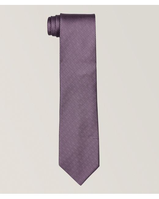 Tom Ford Purple Micro Checked Silk Tie
