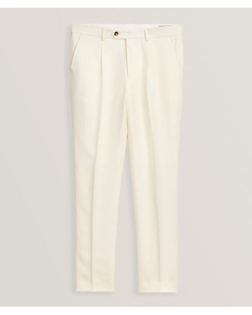 Brunello Cucinelli Natural Leisure-Fit Linen-Blend Suit Pants for men