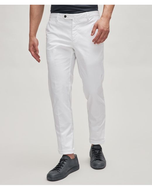 PT01 Slim-fit Stretch-cotton Chino Pants in White for Men | Lyst