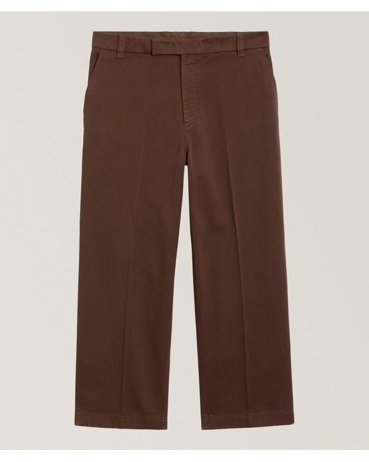 Thom Browne Brown Cropped Cotton Twill Chinos for men