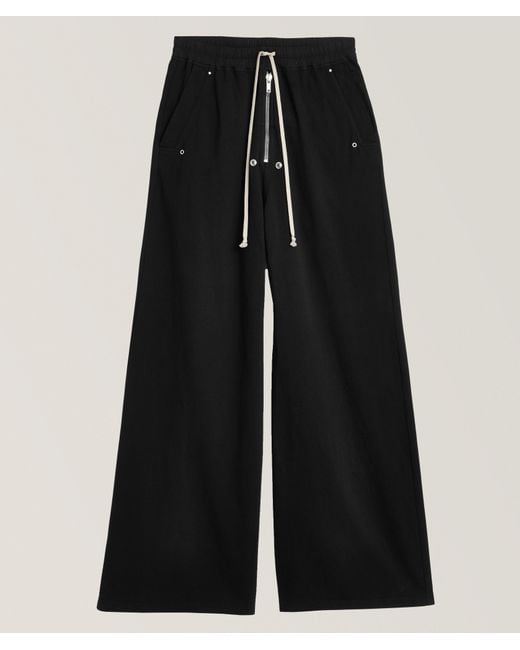 Rick Owens Black Geth Wide-Leg Jersey Pants for men
