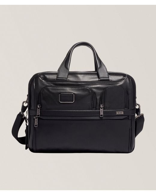 Tumi Black Alpha Expandable Organizer Laptop Briefcase