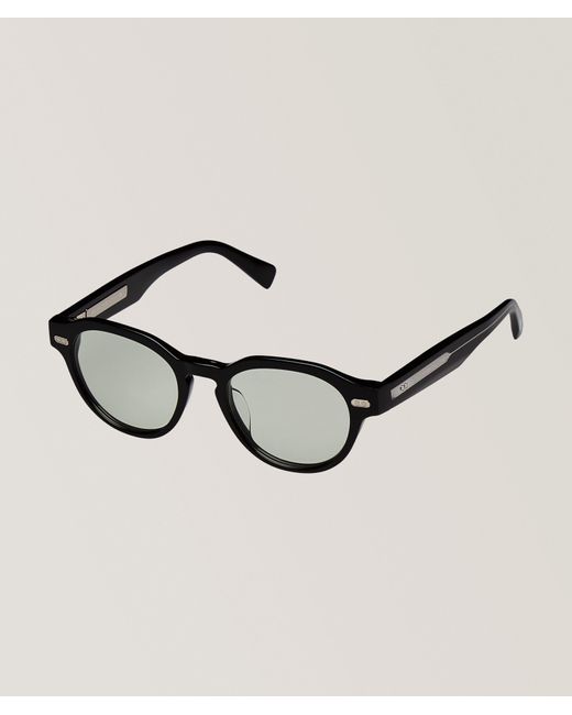 Brunello Cucinelli Black Round Acetate Sunglasses