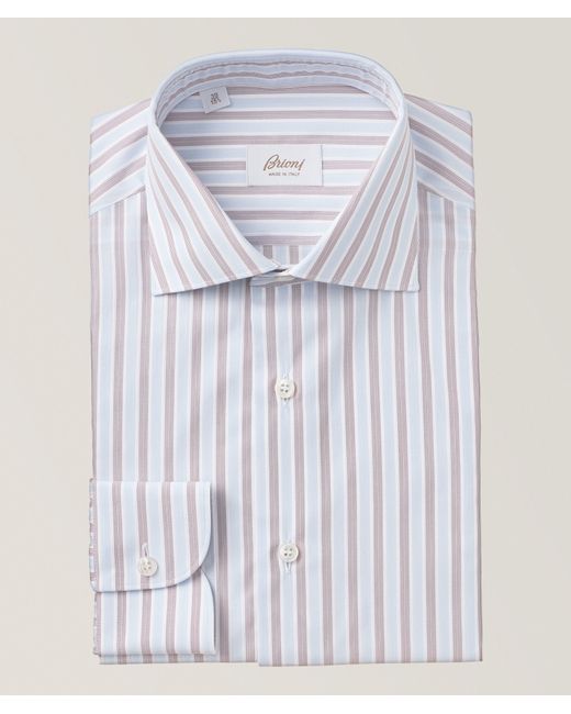Brioni Blue Striped Dress William Shirt for men