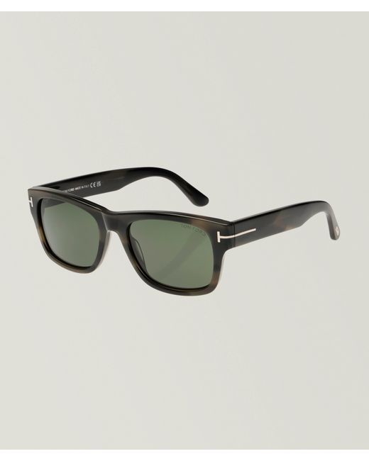 Tom Ford Green Smith Havana Rectangular Sunglasses