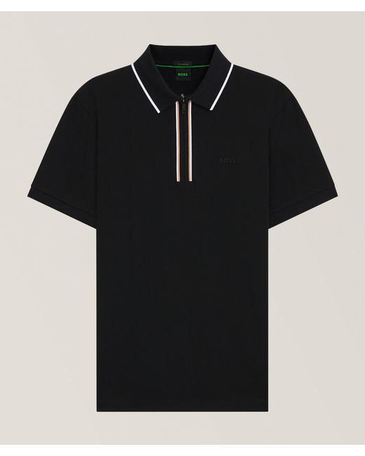 Boss Black Philix Stretch-Cotton Polo for men