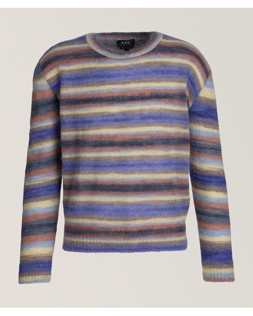 A.P.C. Abby Striped Fine Wool Sweater in Blue for Men Lyst Canada