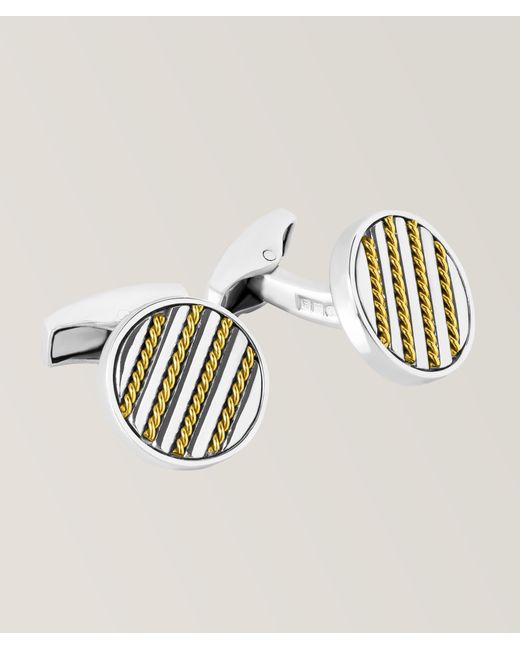 Tateossian Metallic Royal Cable Sterling & 18K Cufflinks