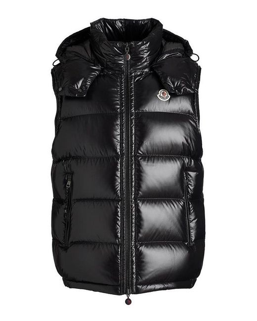 Moncler Synthetic Bormes Down Hooded Vest in Black for Men | Lyst Canada