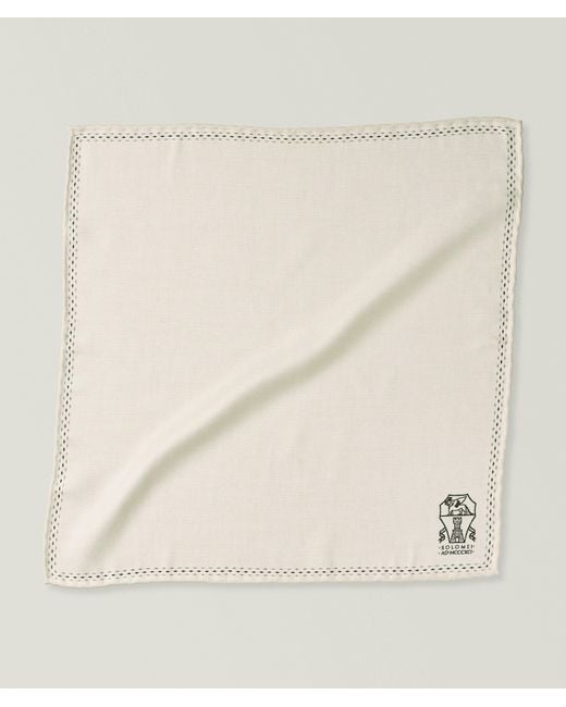 Brunello Cucinelli Natural Silk Pocket Square