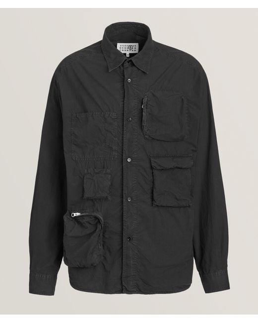 MM6 by Maison Martin Margiela Black Cotton Utility Shirt for men