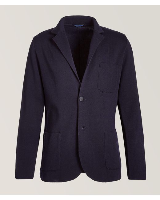 Patrick Assaraf Blue Extra-Fine Merino Wool Sport Jacket for men