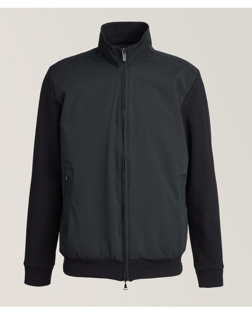 Paul & Shark Black Typhoon Re-4X4 Stretch Hybrid Jacket for men