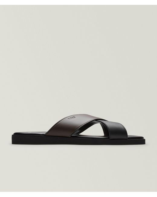 Boss Brown Darrel Slide Sandals for men
