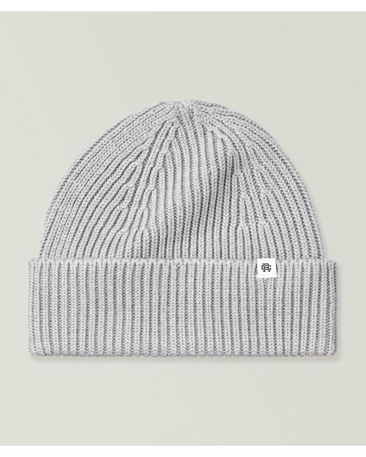 Reigning Champ Gray Ribbed Wool Beanie
