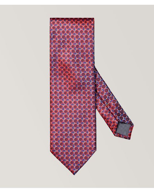 Eton of Sweden Pink Geometric Silk Tie