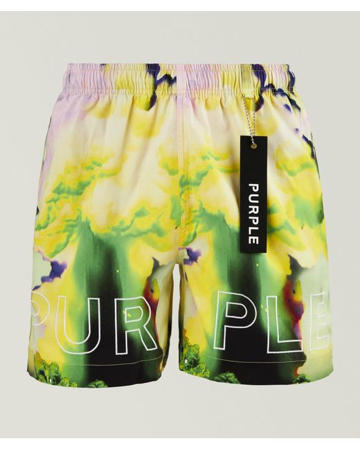 Purple Brand Yellow Force Majeure Swim Shorts for men