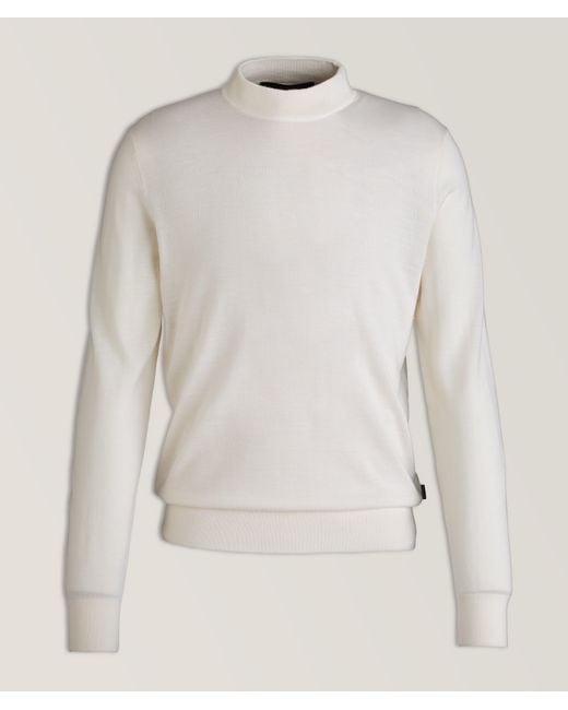 Windsor. Wool, Silk & Cashmere Mock Neck Sweater in White for Men | Lyst  Canada