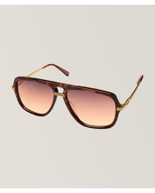 Vintage Frames Company Brown Mirage Gradient Rectangular Sunglasses