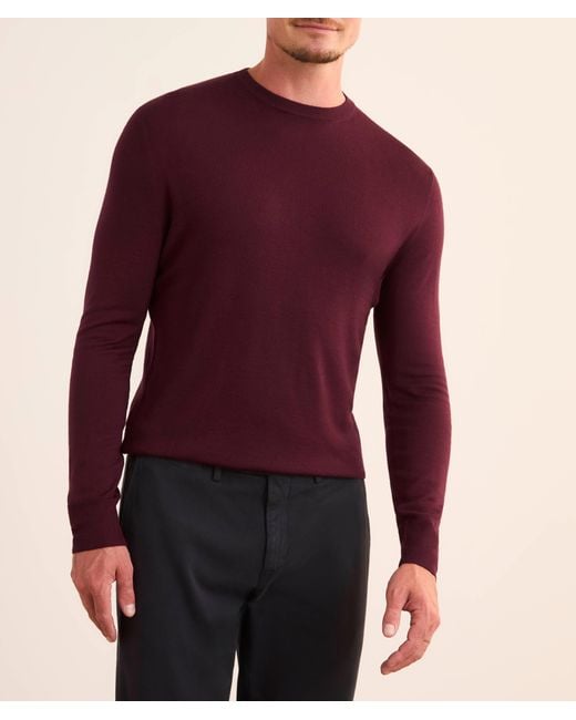 Canali Purple Merino Wool Crewneck Sweater for men