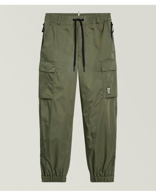 Moncler Green Gabardine Cargo Pants for men
