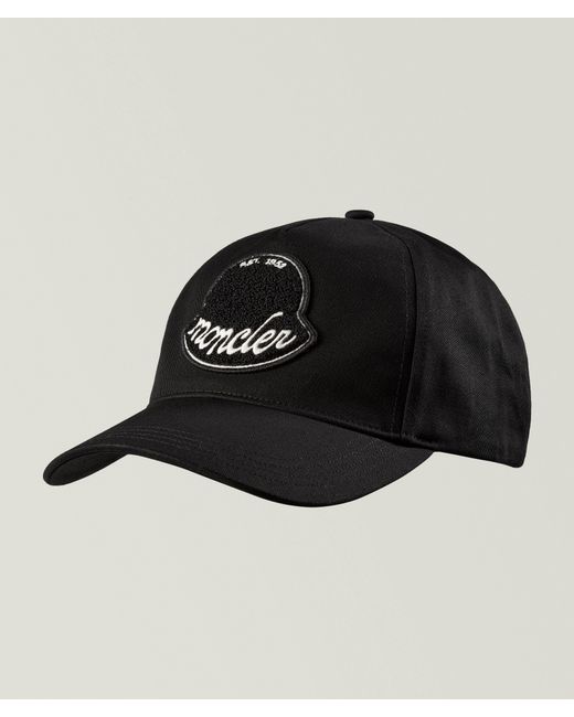 Moncler Black Textured Logo Patch Baseball Cap