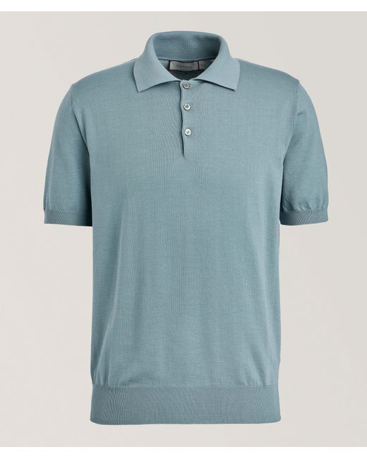 Canali Blue Cotton Polo for men