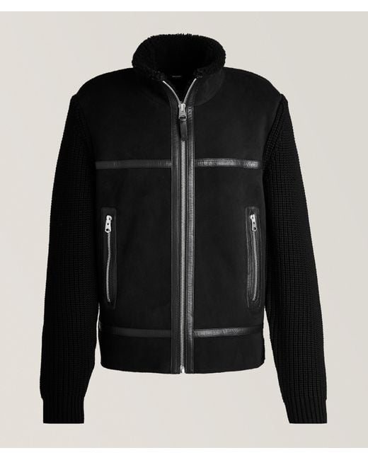 Mackage Black Jonathan Hybrid Shearling Jacket for men