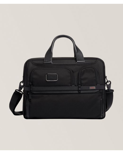 Tumi Black Alpha Expandable Organizer Laptop Briefcase